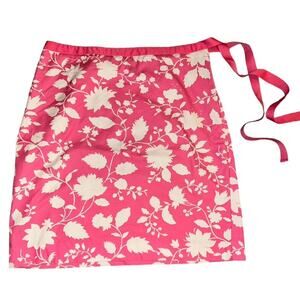 Petite Sophisticate Womens Skirt Pink White Floral Sz 6 Zip Tie Closure